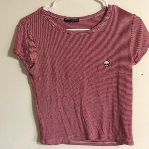 Brandy Melville red and white alien top